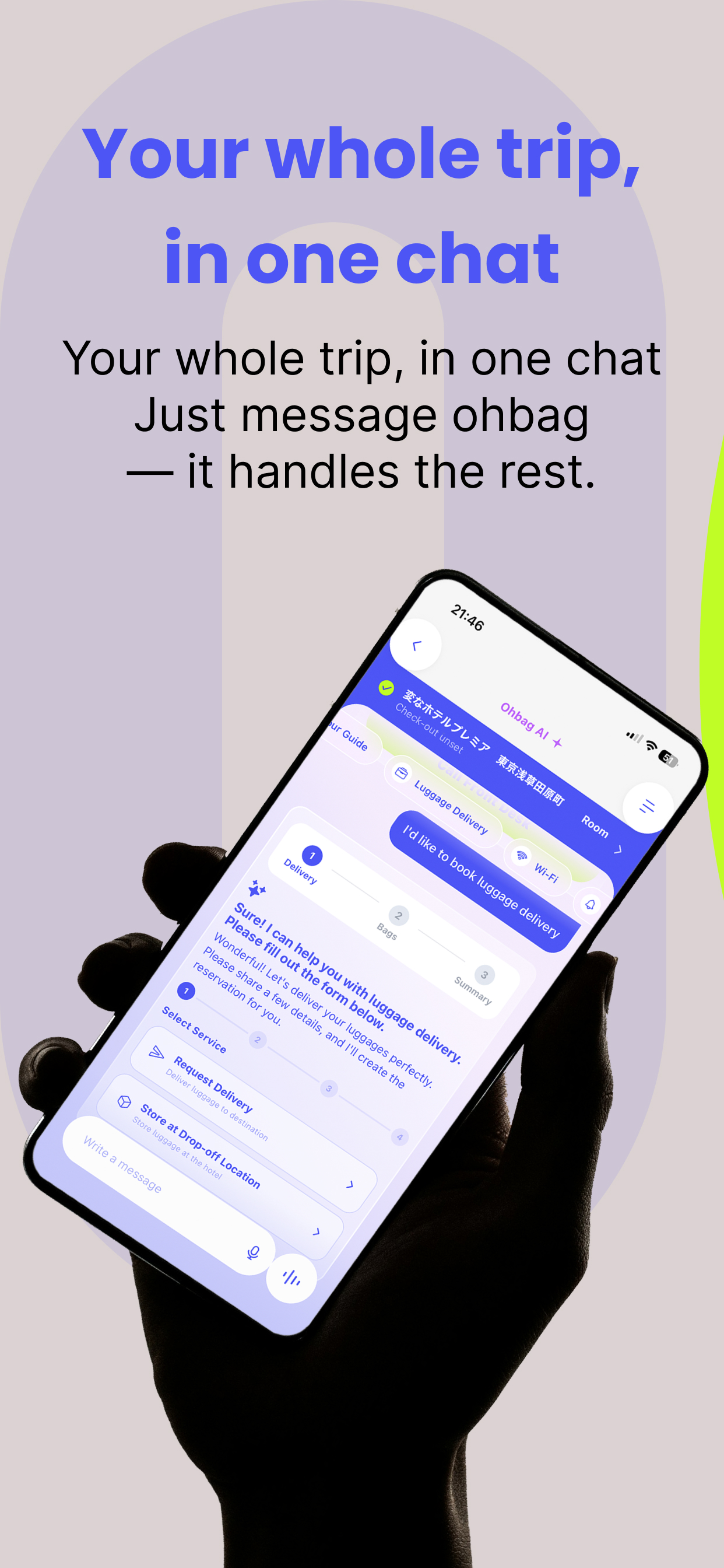 Your whole trip, in one chat